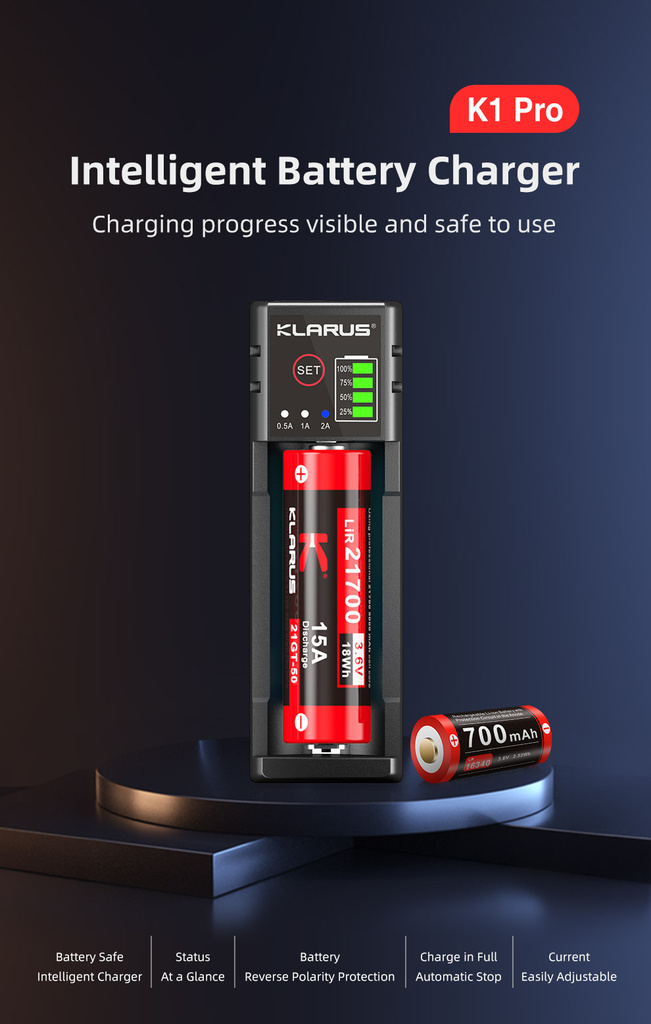 ΦΟΡΤΙΣΤΗΣ ΜΠΑΤΑΡΙΩΝ KLARUS K1 PRO